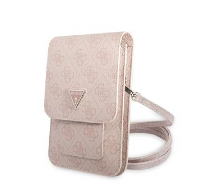 Guess PU 4G Triangle Logo Phone Bag Pink
