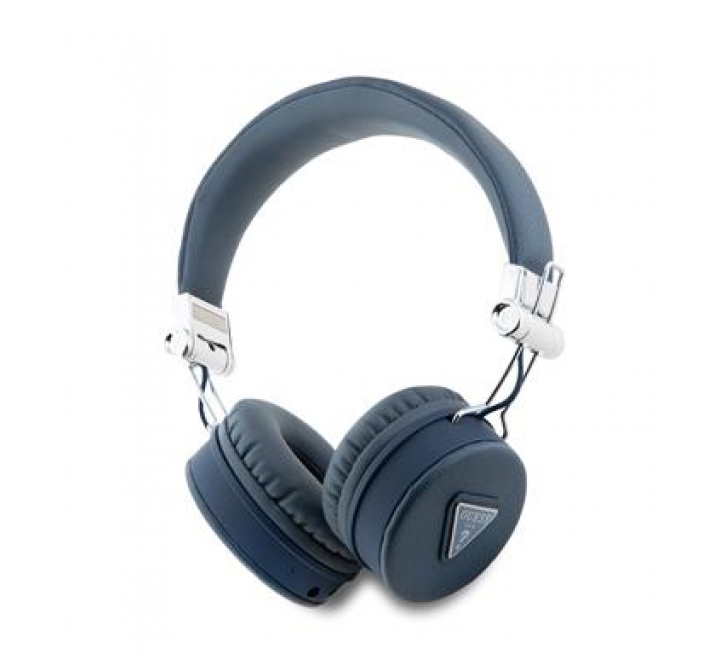 Guess PU Grained Triangle Logo ENC Bezdrátová Sluchátka Blue