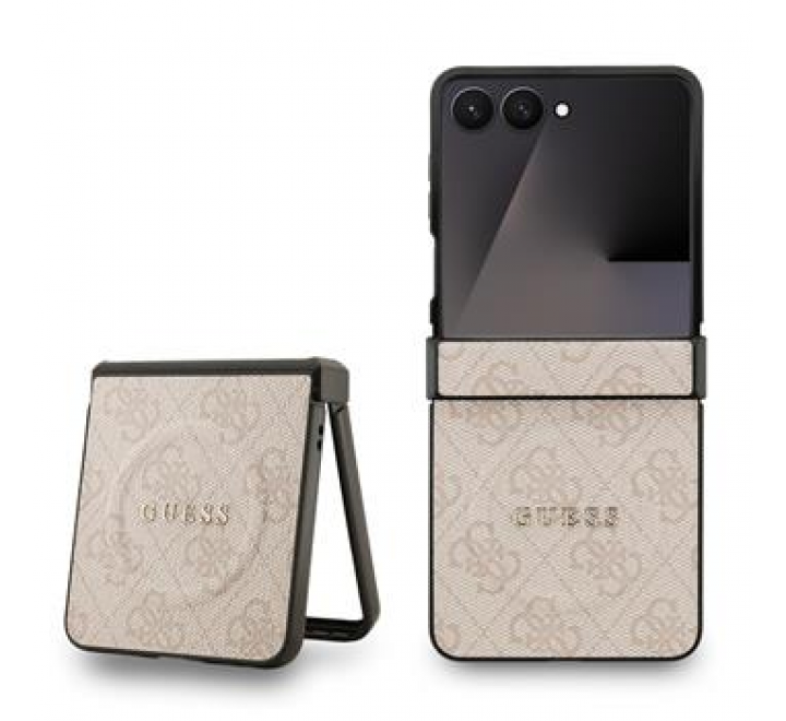 Guess PU Leather 4G Colored Ring Magnetic Zadní Kryt pro Samsung Galaxy Z Flip 7 Pink