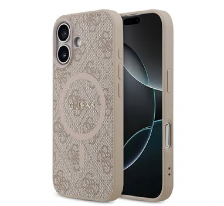 Guess PU Leather 4G Colored Ring MagSafe Zadní Kryt pro iPhone 17 Pink