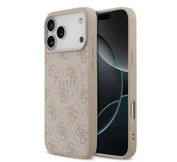 Guess PU Leather 4G Colored Ring MagSafe Zadní Kryt pro iPhone 17 Pro Max Pink