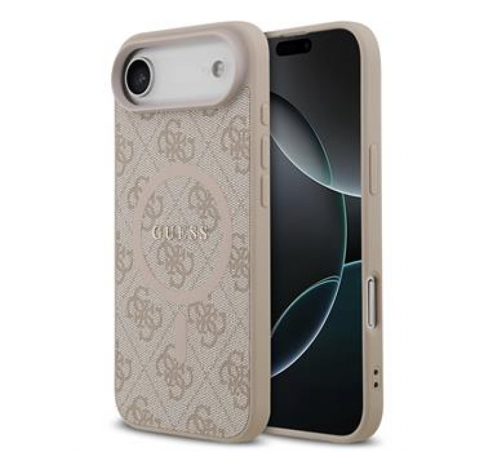 Guess PU Leather 4G Colored Ring MagSafe Zadní Kryt pro iPhone Air Pink