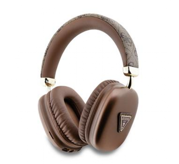 Guess PU Leather 4G Triangle Logo Bluetooth Stereo Headphone Brown