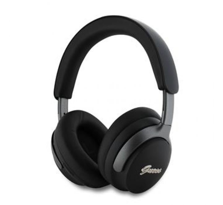 Guess PU Leather Script Logo ANC/ENC Bezdrátová Sluchátka Black