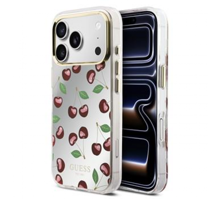 Guess TPU Glitter Cherry MagSafe Zadní Kryt pro iPhone 17 Pro Max
