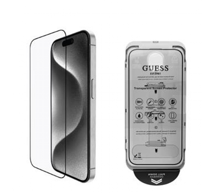 Guess Tvrzené Sklo 2.5D pro iPhone 16 Pro Black