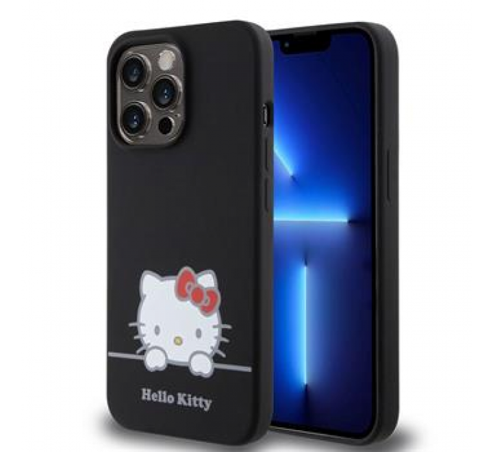 Hello Kitty Liquid Silicone Daydreaming Logo Zadní Kryt pro iPhone 13 Pro Black