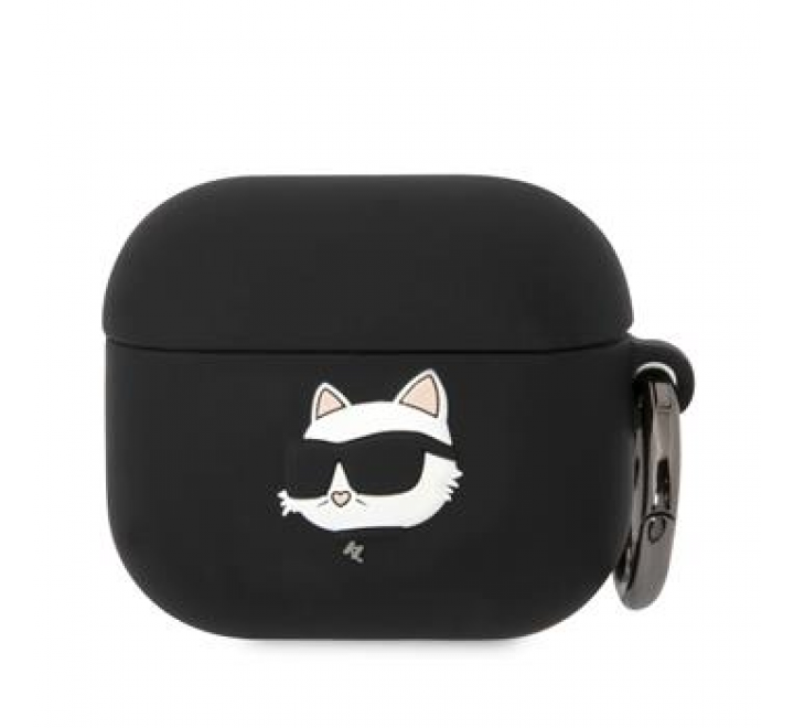 Karl Lagerfeld 3D Logo NFT Choupette Head Silikonové Pouzdro pro Airpods 3 Black