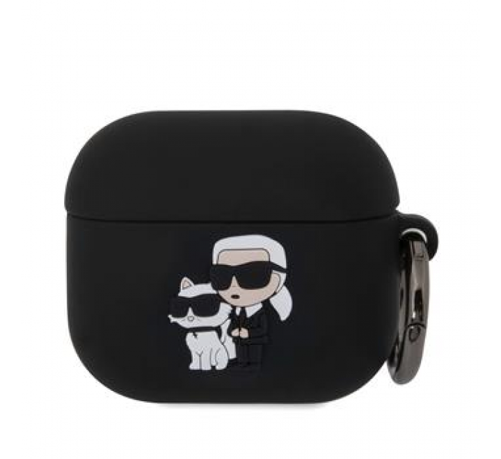 Karl Lagerfeld 3D Logo NFT Karl and Choupette Silikonové Pouzdro pro AirPods 3 Black