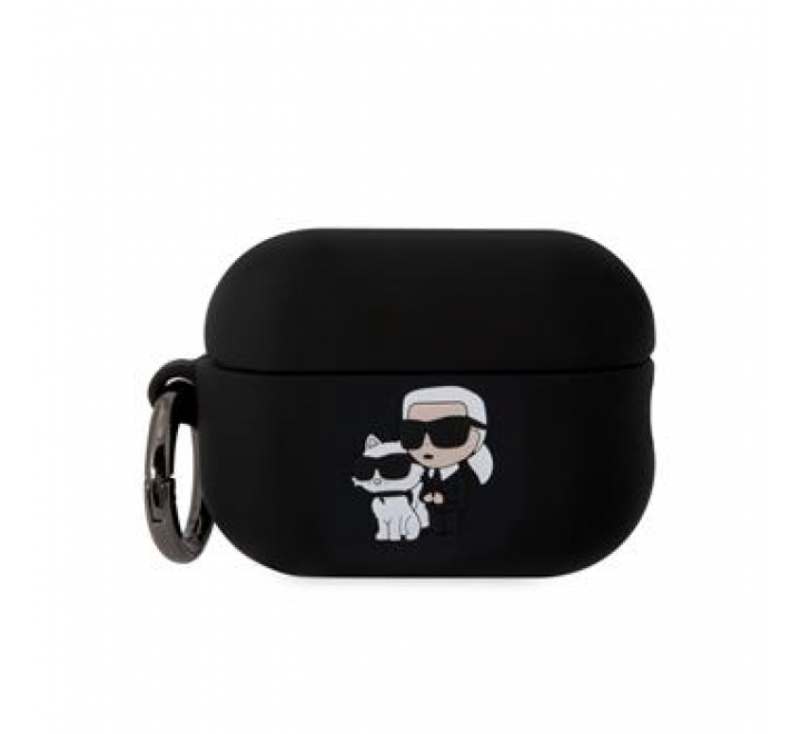 Karl Lagerfeld 3D Logo NFT Karl and Choupette Silikonové Pouzdro pro AirPods Pro 2 Black