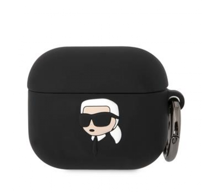Karl Lagerfeld 3D Logo NFT Karl Head Silikonové Pouzdro pro Airpods 3 Black