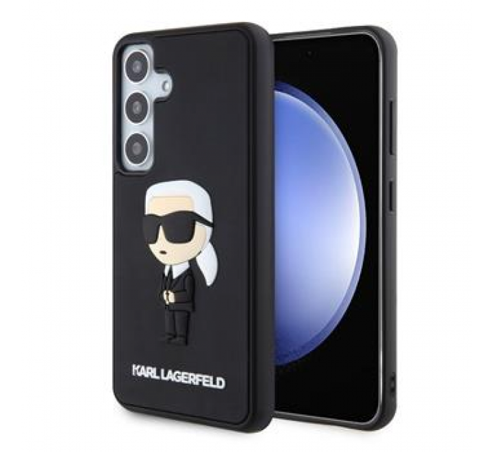 Karl Lagerfeld 3D Rubber Ikonik Zadní Kryt pro Samsung Galaxy S24 Black