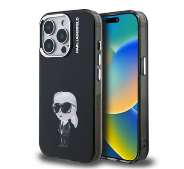 Karl Lagerfeld IML Aquarelle Karl Zadní Kryt pro iPhone 15 Pro Max Black