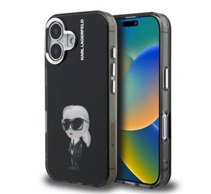 Karl Lagerfeld IML Aquarelle Karl Zadní Kryt pro iPhone 16 Black