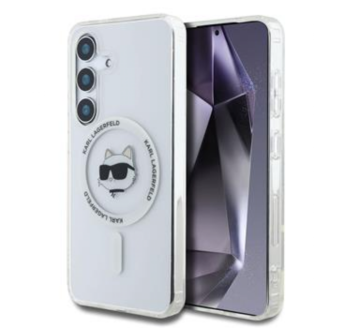 Karl Lagerfeld IML Choupette Head MagSafe Zadní Kryt pro Samsung Galaxy S25+ Transparent