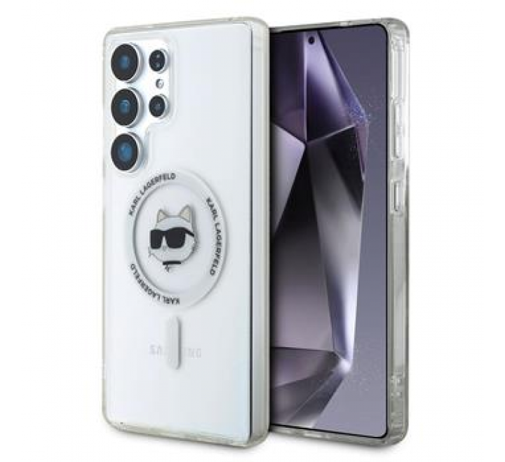 Karl Lagerfeld IML Choupette Head MagSafe Zadní Kryt pro Samsung Galaxy S25 Ultra Transparent