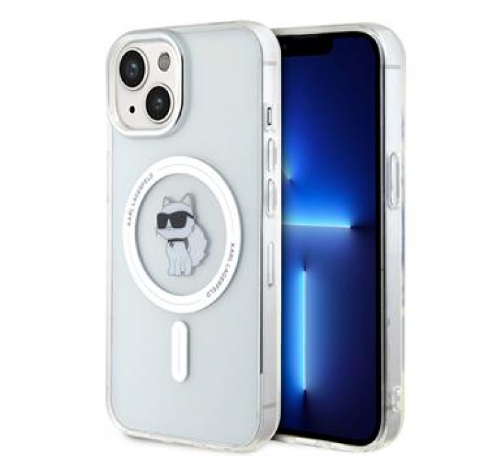 Karl Lagerfeld IML Choupette MagSafe Zadní Kryt pro iPhone 15 Transparent