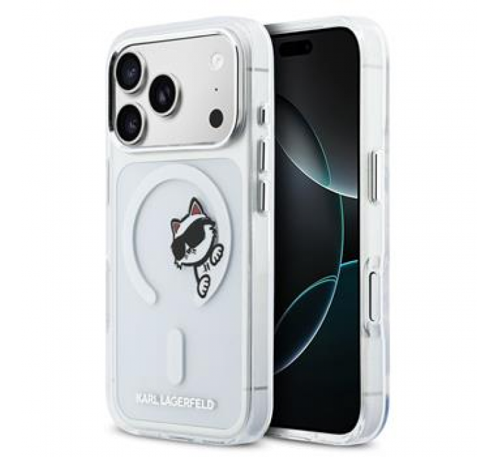 Karl Lagerfeld IML Choupette Peekaboo MagSafe Zadní Kryt pro iPhone 17 Pro Transparent