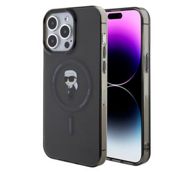 Karl Lagerfeld IML Ikonik MagSafe Zadní Kryt pro iPhone 15 Pro Max Black