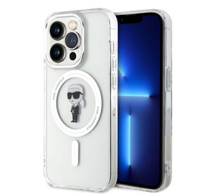 Karl Lagerfeld IML Ikonik MagSafe Zadní Kryt pro iPhone 15 Pro Transparent