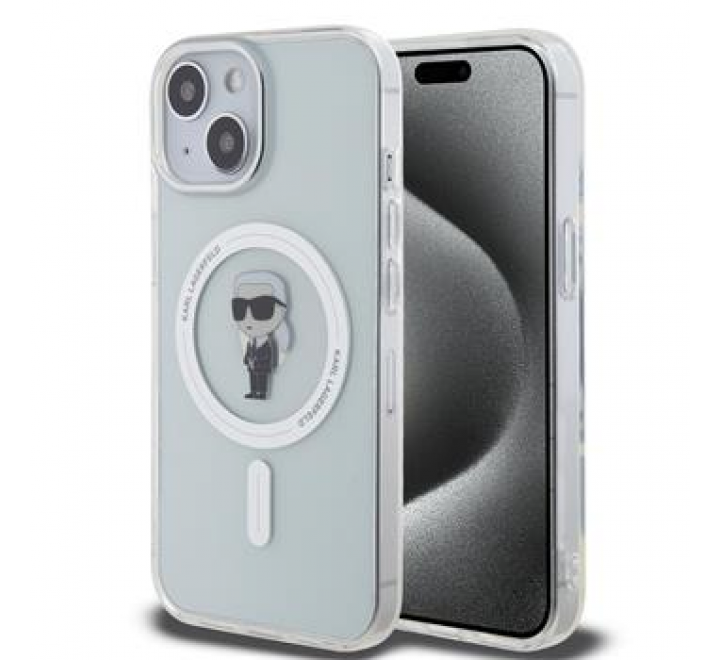 Karl Lagerfeld IML Ikonik MagSafe Zadní Kryt pro iPhone 15 Transparent