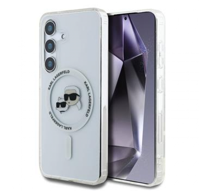Karl Lagerfeld IML K&CH Heads MagSafe Zadní Kryt pro Samsung Galaxy S25 Transparent