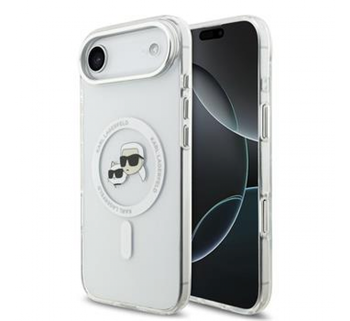 Karl Lagerfeld IML K&CH Heads Metal Frame MagSafe Zadní Kryt pro iPhone 17 Air Transparent