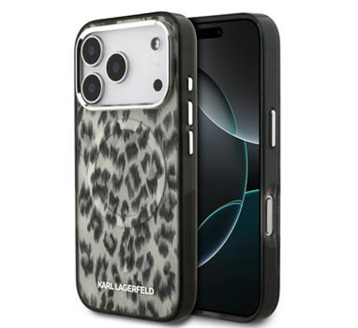 Karl Lagerfeld IML Leopard MagSafe Zadní Kryt pro iPhone 17 Pro Brown