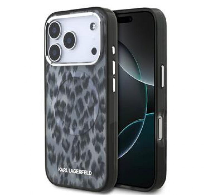 Karl Lagerfeld IML Leopard MagSafe Zadní Kryt pro iPhone 17 Pro Grey