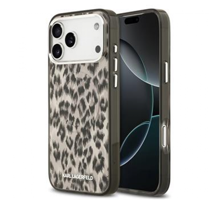 Karl Lagerfeld IML Leopard MagSafe Zadní Kryt pro iPhone 17 Pro Max Brown