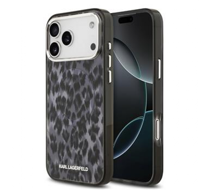 Karl Lagerfeld IML Leopard MagSafe Zadní Kryt pro iPhone 17 Pro Max Grey