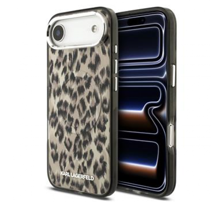 Karl Lagerfeld IML Leopard MagSafe Zadní Kryt pro iPhone Air Brown