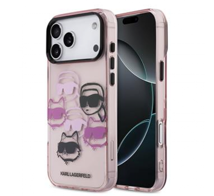 Karl Lagerfeld IML Multi K&CH Heads Zadní Kryt pro iPhone 17 Pro Max Pink