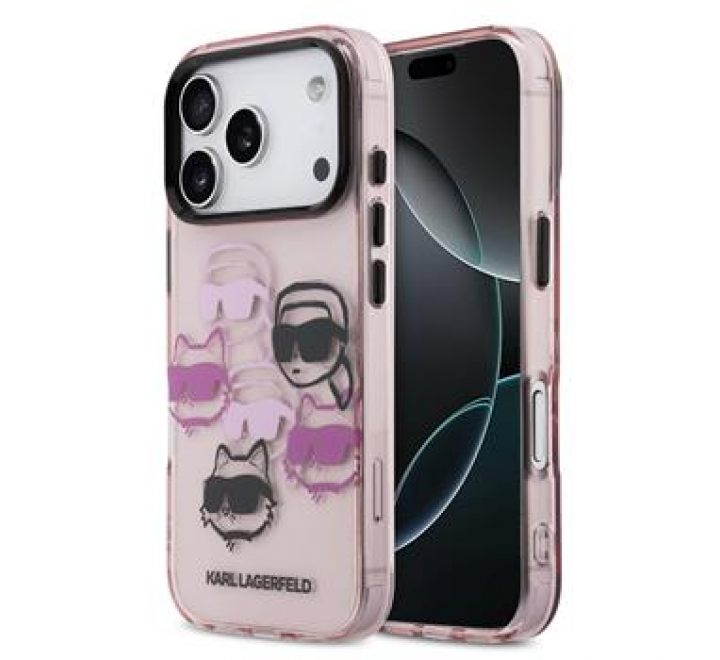 Karl Lagerfeld IML Multi K&CH Heads Zadní Kryt pro iPhone 17 Pro Pink