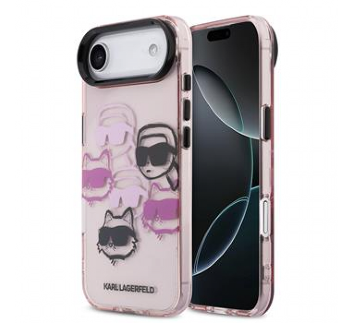 Karl Lagerfeld IML Multi K&CH Heads Zadní Kryt pro iPhone Air Pink