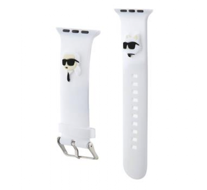 Karl Lagerfeld Karl and Choupette Head NFT Řemínek pro Apple Watch 38/40/41 White