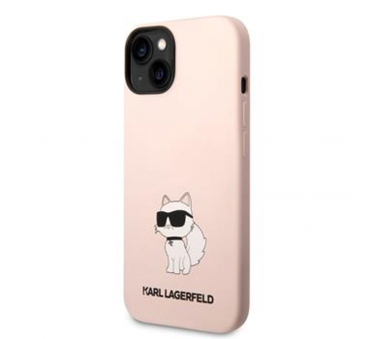 Karl Lagerfeld Liquid Silicone Choupette NFT Zadní Kryt pro iPhone 14 Plus Pink