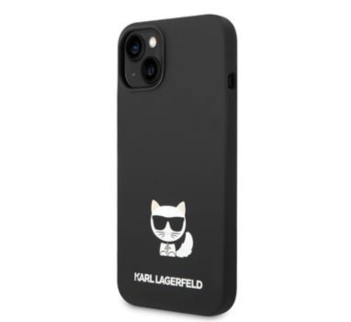 Karl Lagerfeld Liquid Silicone Choupette Zadní Kryt pro iPhone 14 Plus Black