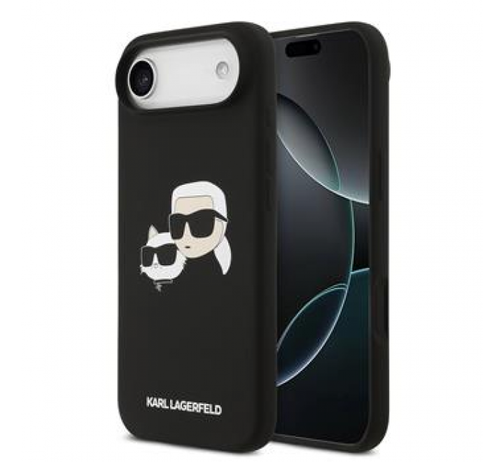 Karl Lagerfeld Liquid Silicone Double Heads MagSafe Zadní Kryt pro iPhone 17 Air Black