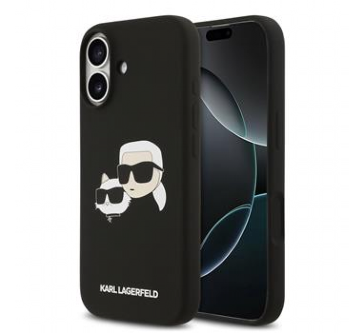 Karl Lagerfeld Liquid Silicone Double Heads MagSafe Zadní Kryt pro iPhone 17 Black