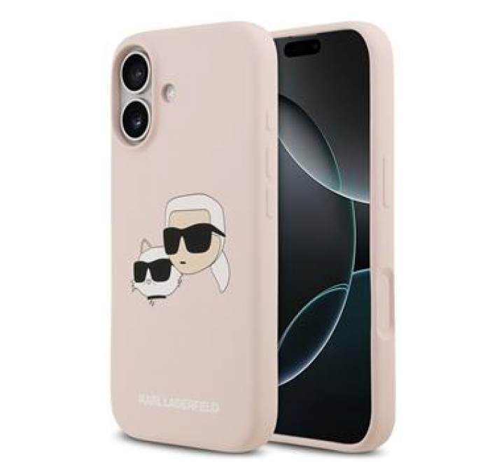 Karl Lagerfeld Liquid Silicone Double Heads MagSafe Zadní Kryt pro iPhone 17 Pink
