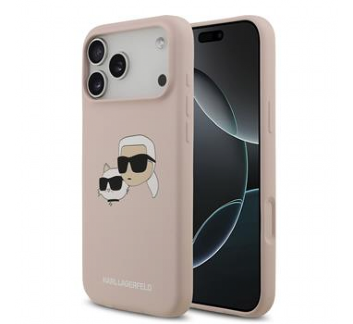 Karl Lagerfeld Liquid Silicone Double Heads MagSafe Zadní Kryt pro iPhone 17 Pro Max Pink