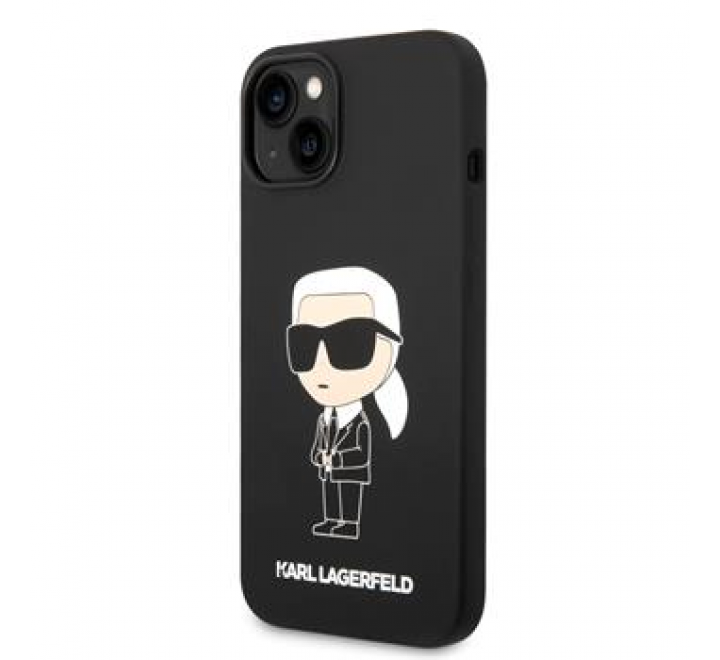 Karl Lagerfeld Liquid Silicone Ikonik NFT Zadní Kryt pro iPhone 14 Plus Black