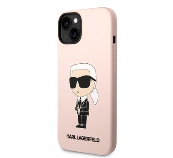 Karl Lagerfeld Liquid Silicone Ikonik NFT Zadní Kryt pro iPhone 14 Plus Pink