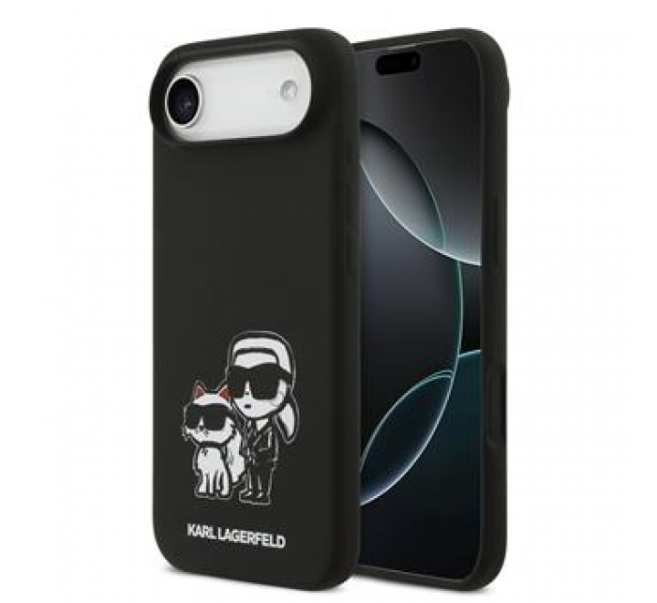 Karl Lagerfeld Liquid Silicone K&CH Sketch MagSafe Zadní Kryt pro iPhone 17 Air Black