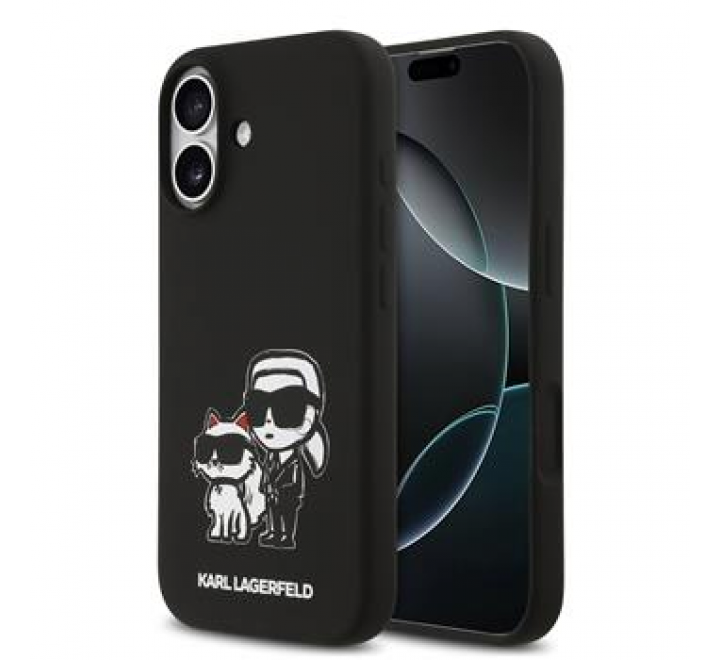 Karl Lagerfeld Liquid Silicone K&CH Sketch MagSafe Zadní Kryt pro iPhone 17 Black