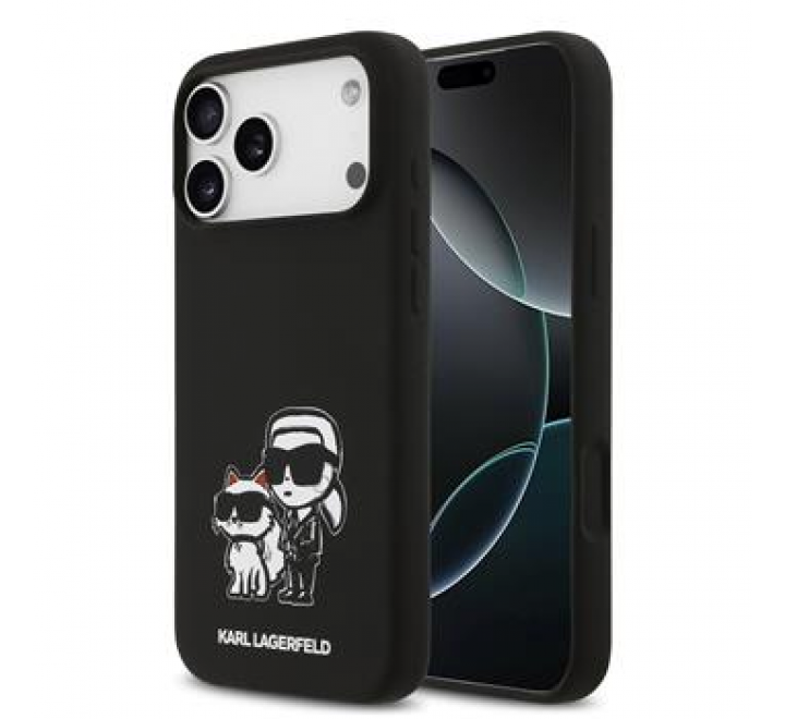 Karl Lagerfeld Liquid Silicone K&CH Sketch MagSafe Zadní Kryt pro iPhone 17 Pro Max Black