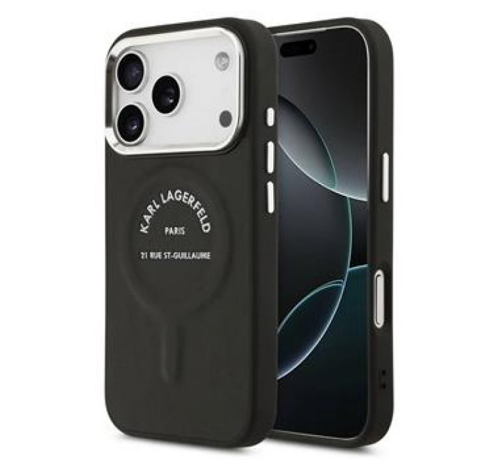 Karl Lagerfeld PU RSG Logo MagSafe Zadní Kryt pro iPhone 17 Pro Max Black