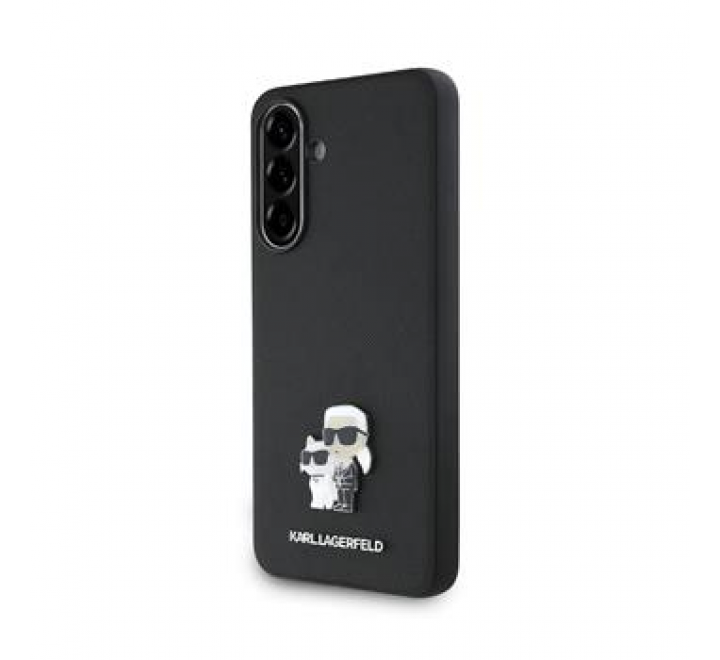 Karl Lagerfeld PU Saffiano Metal Karl and Choupette Zadní Kryt pro Samsung Galaxy A56 Black