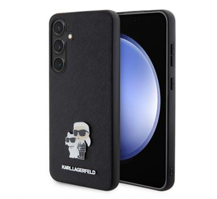 Karl Lagerfeld PU Saffiano Metal Karl and Choupette Zadní Kryt pro Samsung Galaxy S24 Black